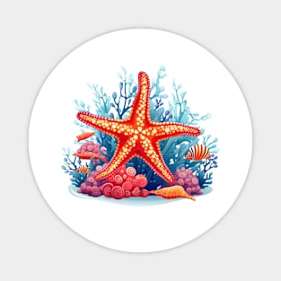 Orange Starfish Magnet